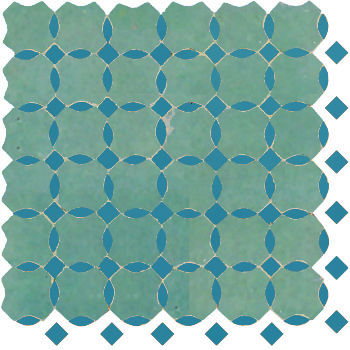 Mosaic House Moroccan tile Kora Z 12-23 Light Green,   Turquoise,    solid zellige, mosaic, zellij, field, pattern, glaze, simple, classic, octagonal 